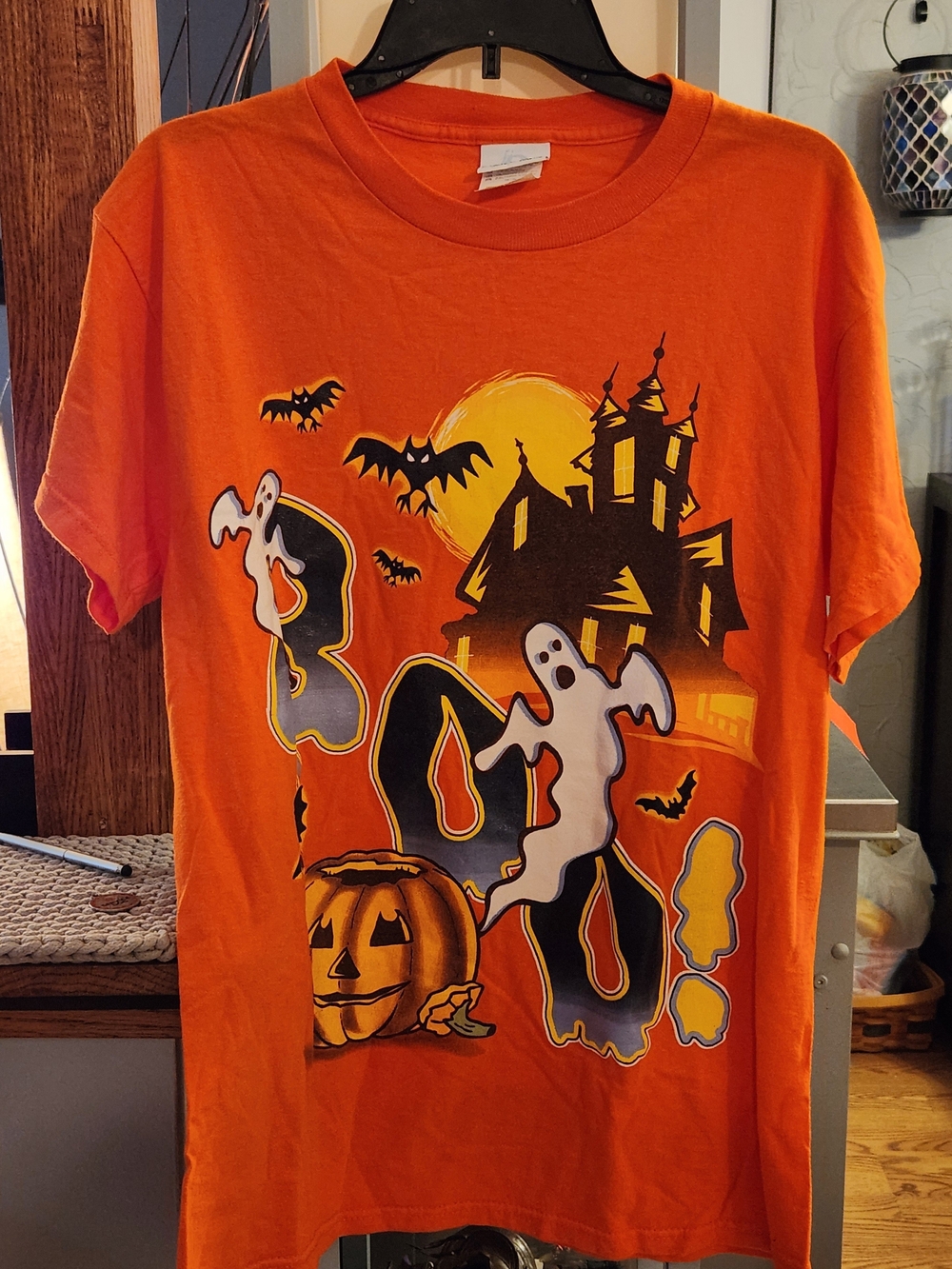 Bobbie Brooks Orange Halloween Ghost & Pumpkin T-Shirt